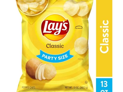 Lay's Classic Potato Snack Chips, Party Size, 13 oz Bag