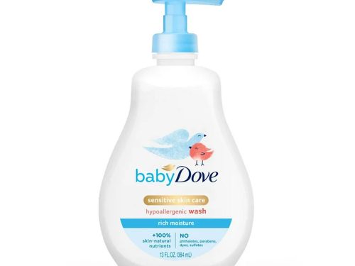 Baby Dove Sensitive Skin Care Liquid Baby Body Wash Rich Moisture, Hypoallergenic and Tear-Free, 13 oz