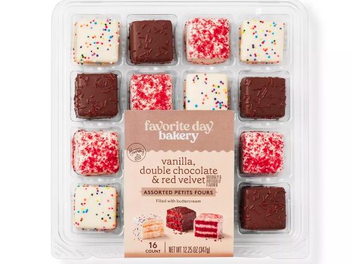 Petit Fours Vanilla, Double Chocolate, Red Velvet Assortment - 12.25oz_16ct