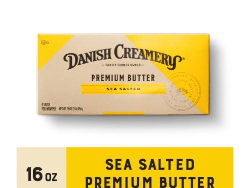 Danish Creamery Premium Butter with Sea Salt 4 Sticks, 1LB