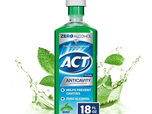 ACT Anticavity Fluoride Mouthwash With Zero Alcohol, Mint, 18 fl. oz