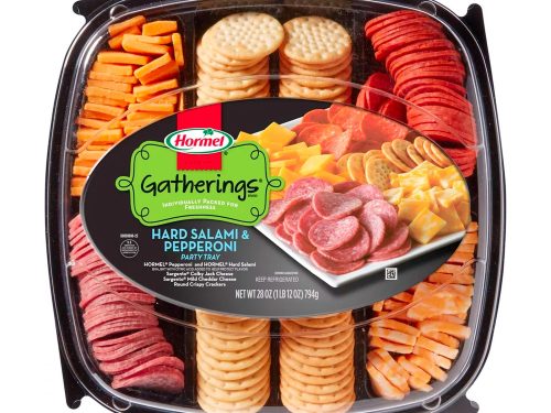 Gatherings Hard Salami, Pepperoni, Cheese & Crackers Party Tray - 28oz