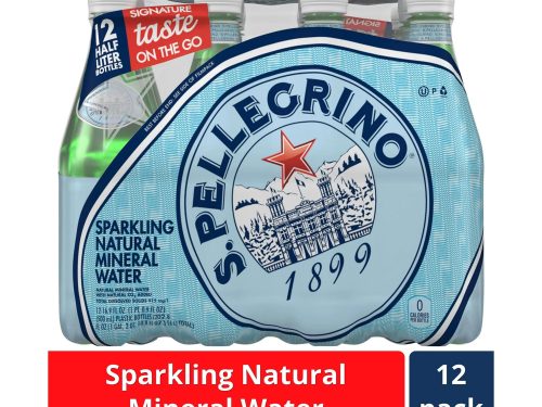 S.Pellegrino Sparkling Natural Mineral Water, 16.9 fl oz, 12 Pack Plastic Bottles